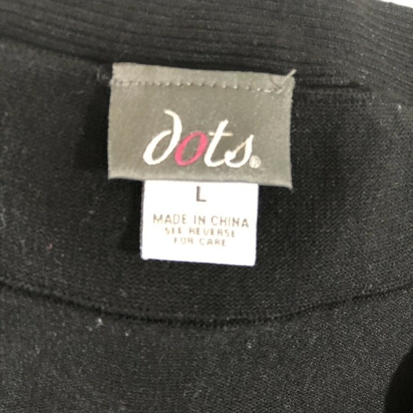 Dots Black Womens Knit Sweater Size Large - Picture 5 of 5